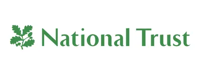 National Trust logo, green and white, stylized oak leaf